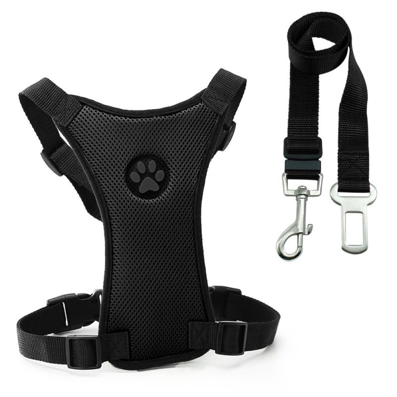 Dog supplies Breathable mesh chest straps Pet car safety chest back - Image 3