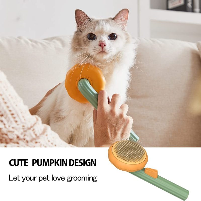 Pet Pumpkin Brush, Pet Grooming Self Cleaning - Image 5