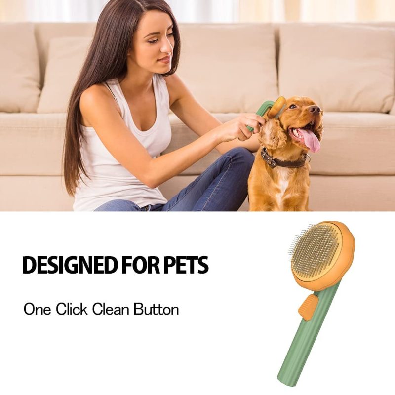Pet Pumpkin Brush, Pet Grooming Self Cleaning - Image 8