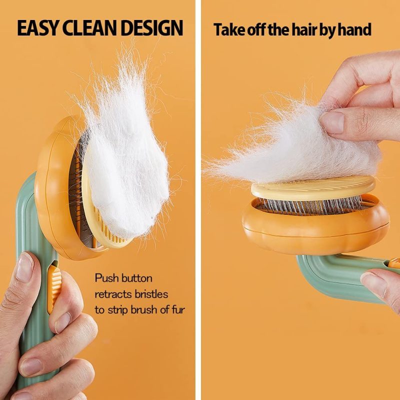 Pet Pumpkin Brush, Pet Grooming Self Cleaning - Image 9