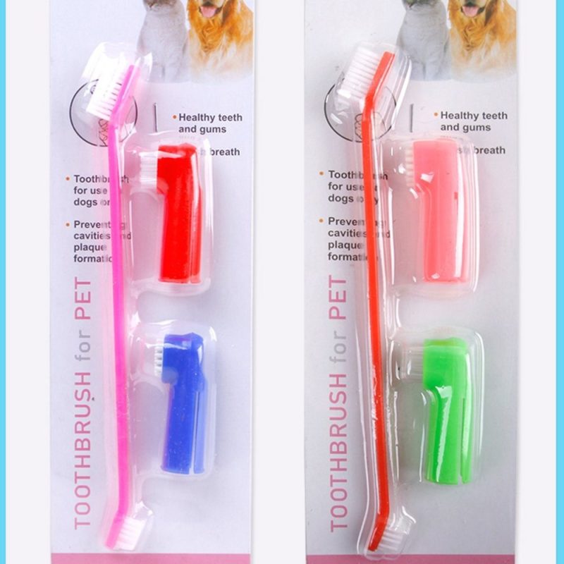 Double Head Toothbrush  Soft Pet Finger