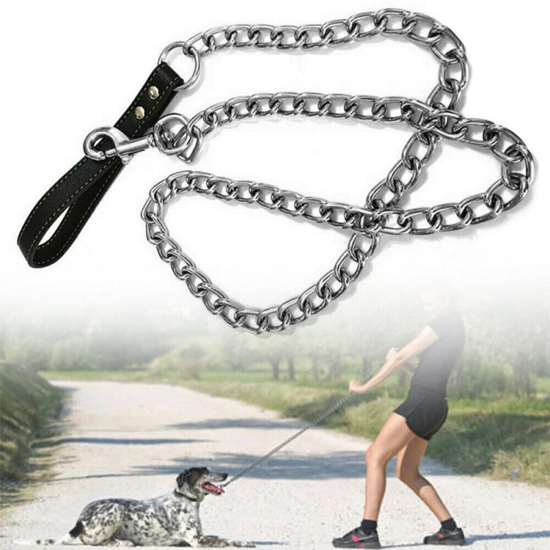1PCS 1.2m Metal Chain Dog Lead Pet Puppy Leash