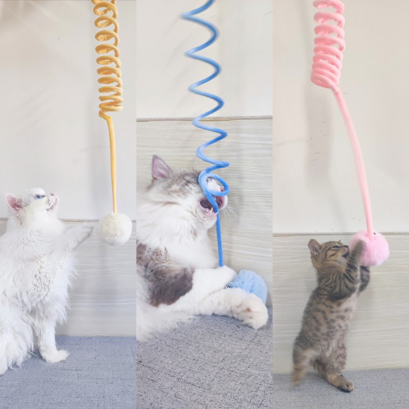 Cat Toy Self-Hi Sucker Spring Rabbit Hair