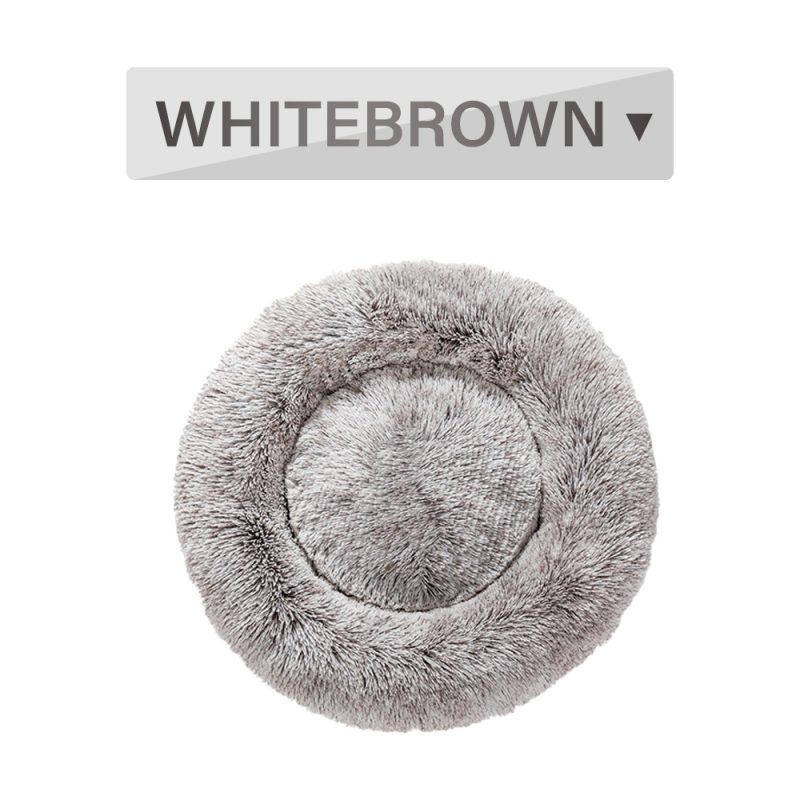 Fluffy Donut Dog Bed  Warm Soft Long Plush Pet - Image 4