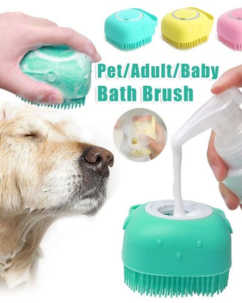 Silicone Dog Bath Massage Gloves Brush