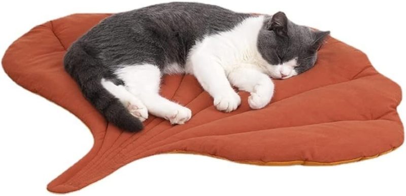 Cat Mattress Leaf Shape Cat Nest Cat And Dog Double-Sided Available Floor Mat Cover Pad Warm And Comfortable Cartoon Cat Bed Indoor Warm Accessories - Image 8