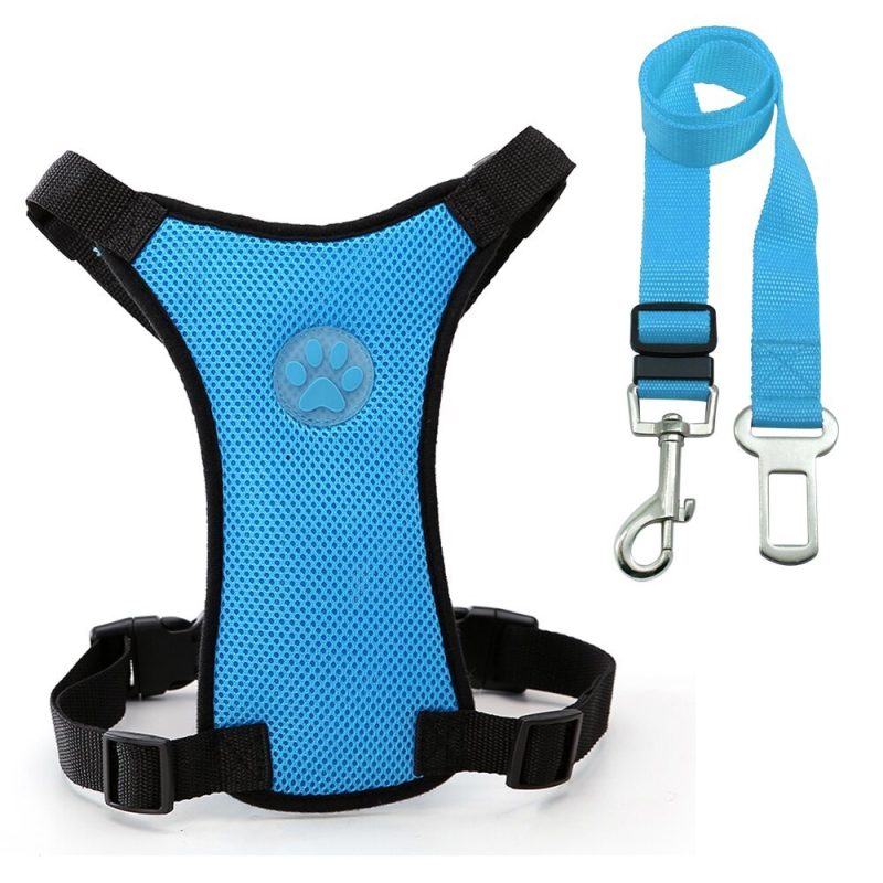 Dog supplies Breathable mesh chest straps Pet car safety chest back - Image 4
