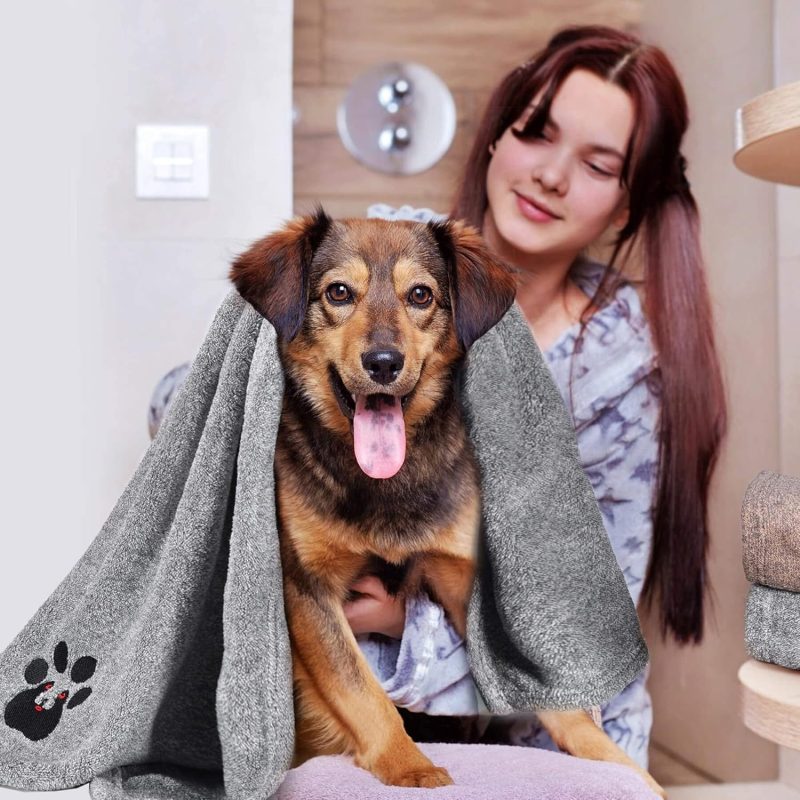 Super Absorbent Dog Bath Towels For Fast Drying - Soft Microfiber Towel For Dogs And Cats - Image 3