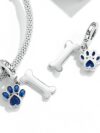 Blue Zircon Cute Pet Cat And Dog Paw Print Pendant Accessories - Image 5