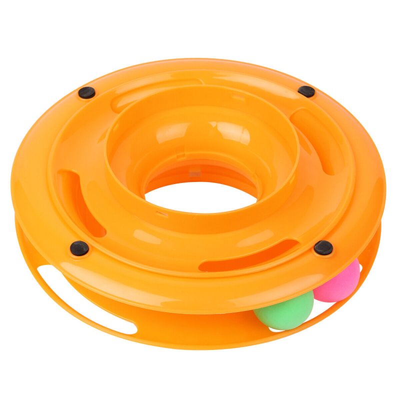 Pet Cat Crazy Ball Disk Interactive Toys Amusement Plate Trilaminar Funny Toy - Image 2