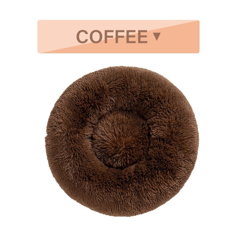 Fluffy Donut Dog Bed  Warm Soft Long Plush Pet - Image 7