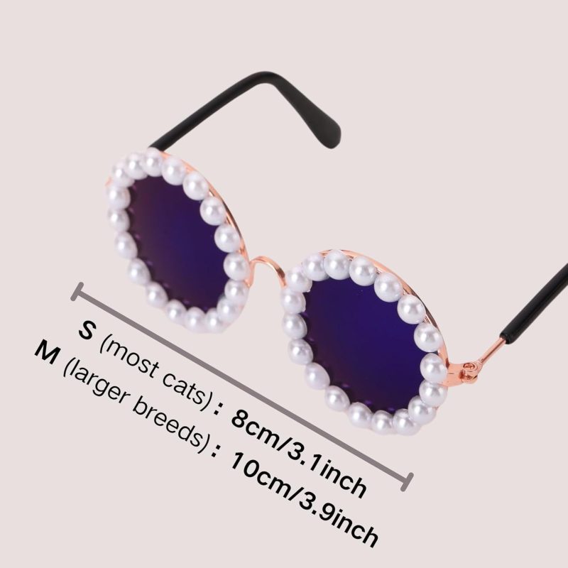 Cat And Dog Pearl Sunglasses - Pet Extravagant Funny Cute Dress Up Costume Accessories For Party - Image 2