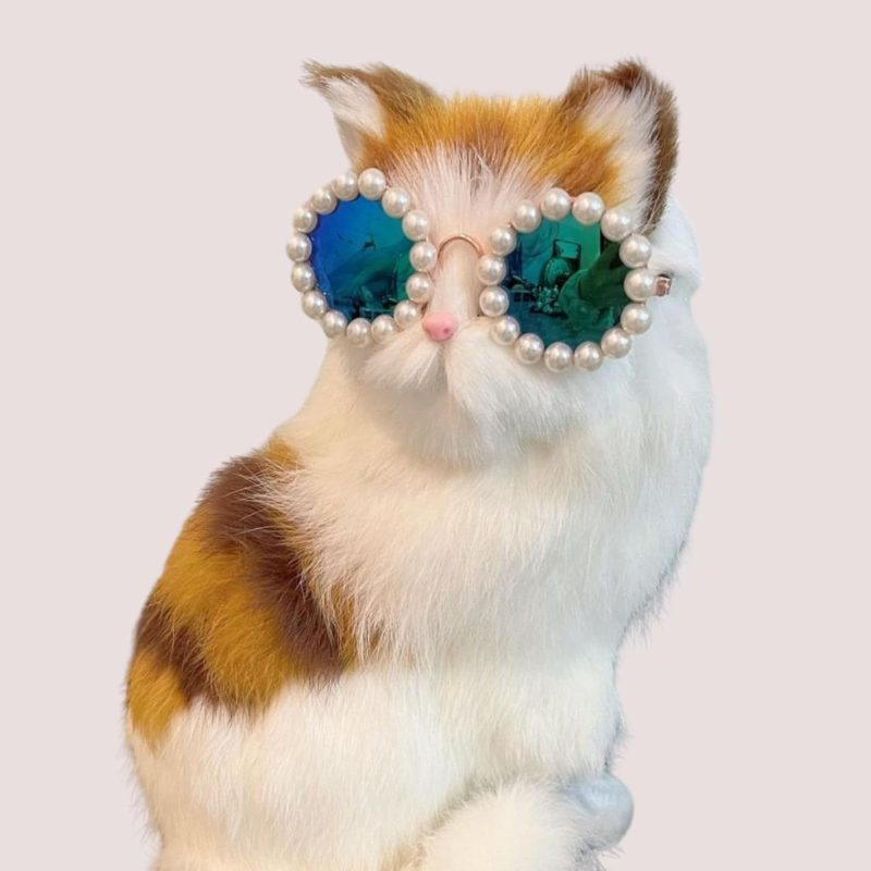 Cat And Dog Pearl Sunglasses - Pet Extravagant Funny Cute Dress Up Costume Accessories For Party - Image 10
