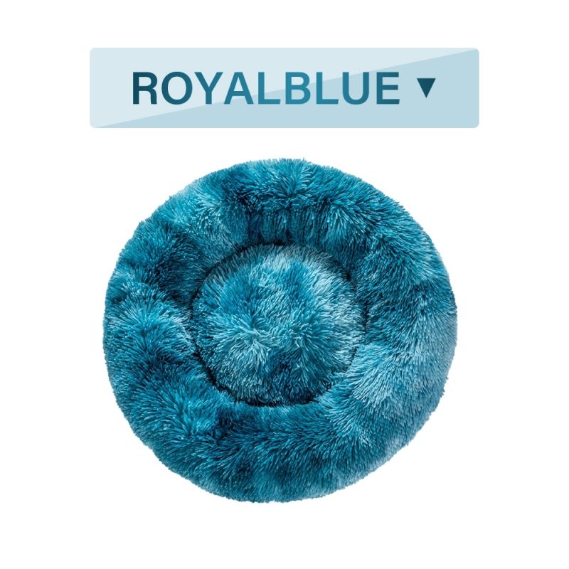 Fluffy Donut Dog Bed  Warm Soft Long Plush Pet - Image 3